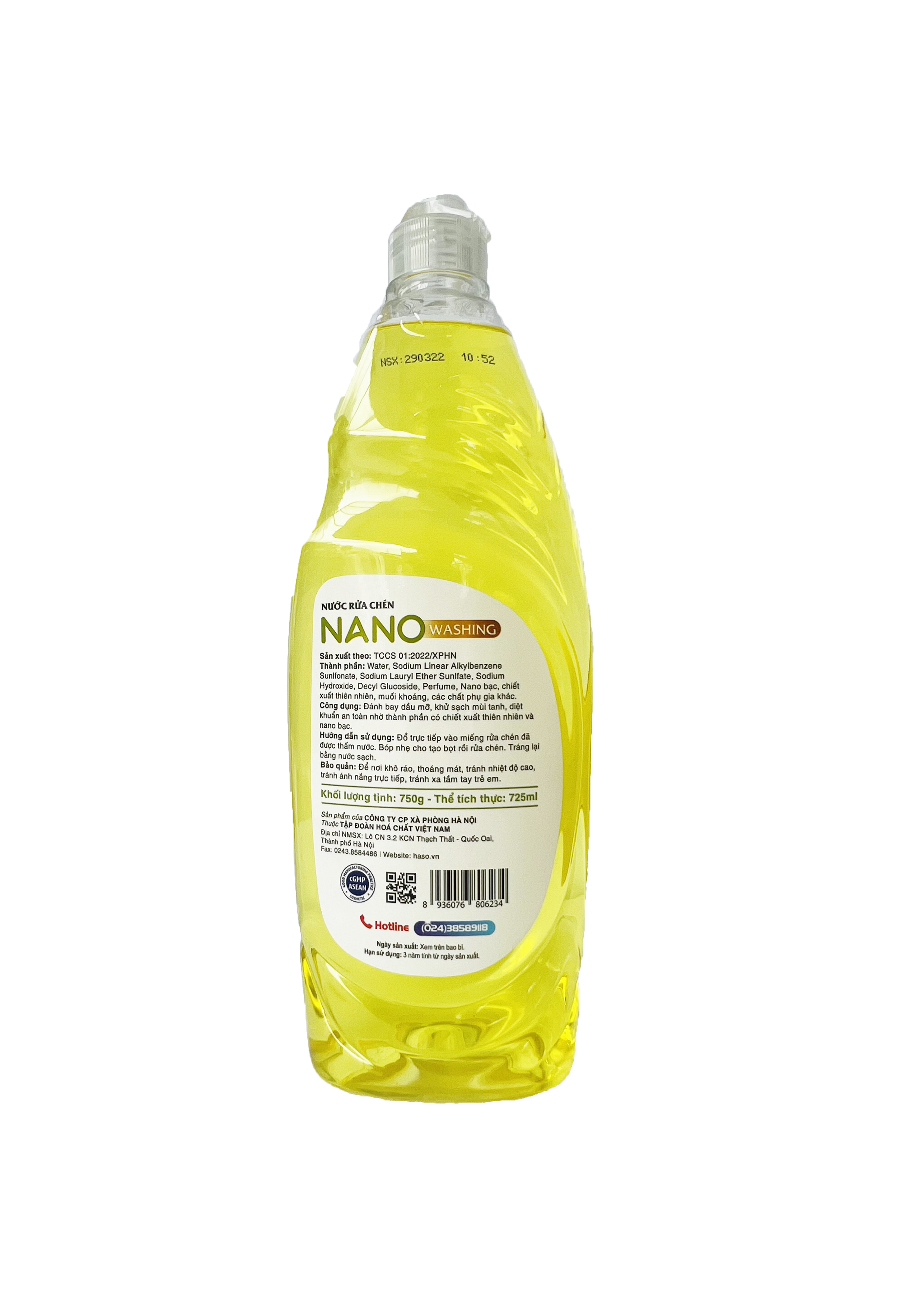 NRC NANO WASHING HƯƠNG CHANH 750ML
